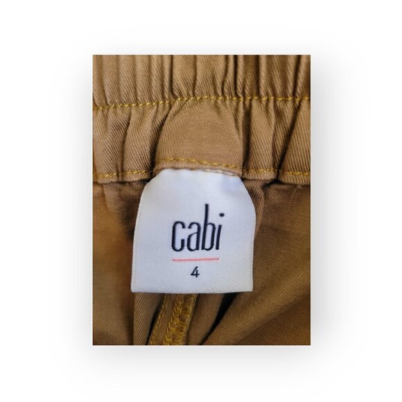 CAbi Discovery Cropped Stretch Belted Trousers Khaki Size 4 Utility Work Chic - Picture 11 of 15